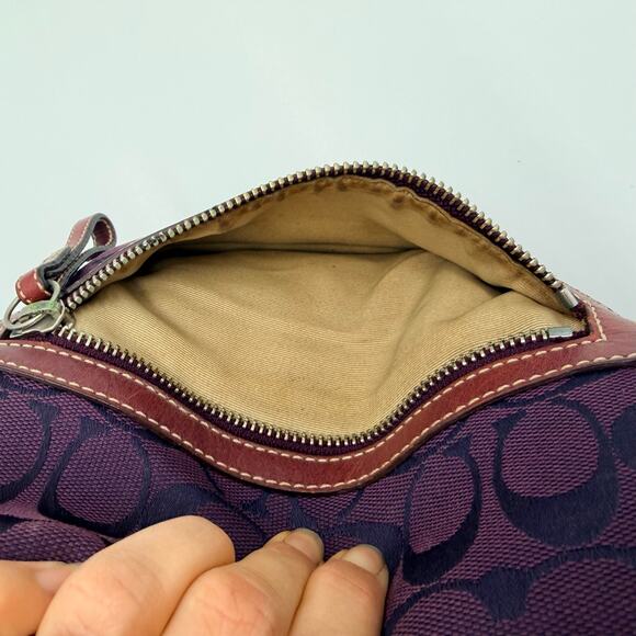 Coach Purple Shoulder Bag Leather Strap Purse Fringe Change Purse with Dust Bag - Picture 5 of 16